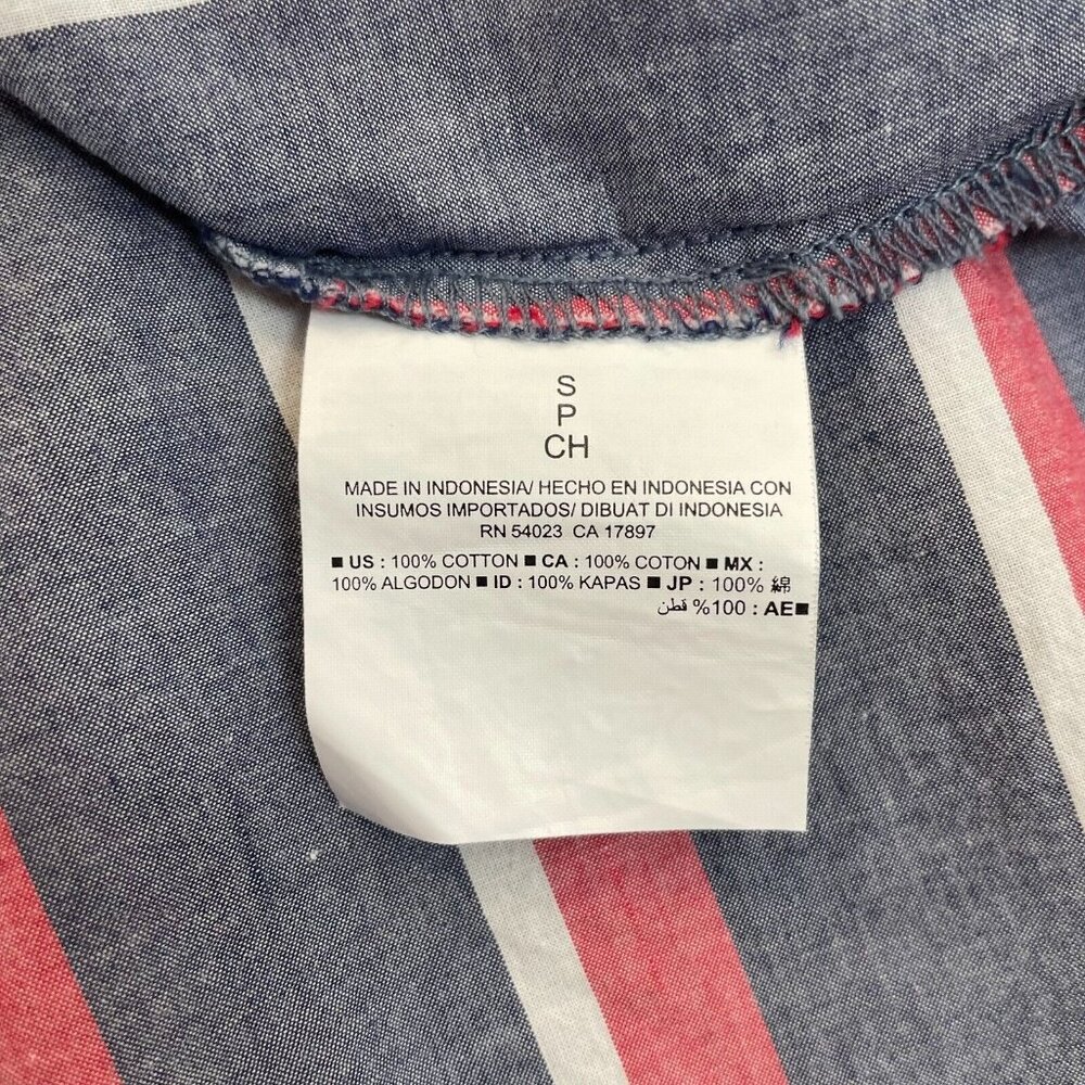 Old Navy Tunic Top Small Blue Red White Striped Americana Shirt Cotton Women's - Picture 12 of 12